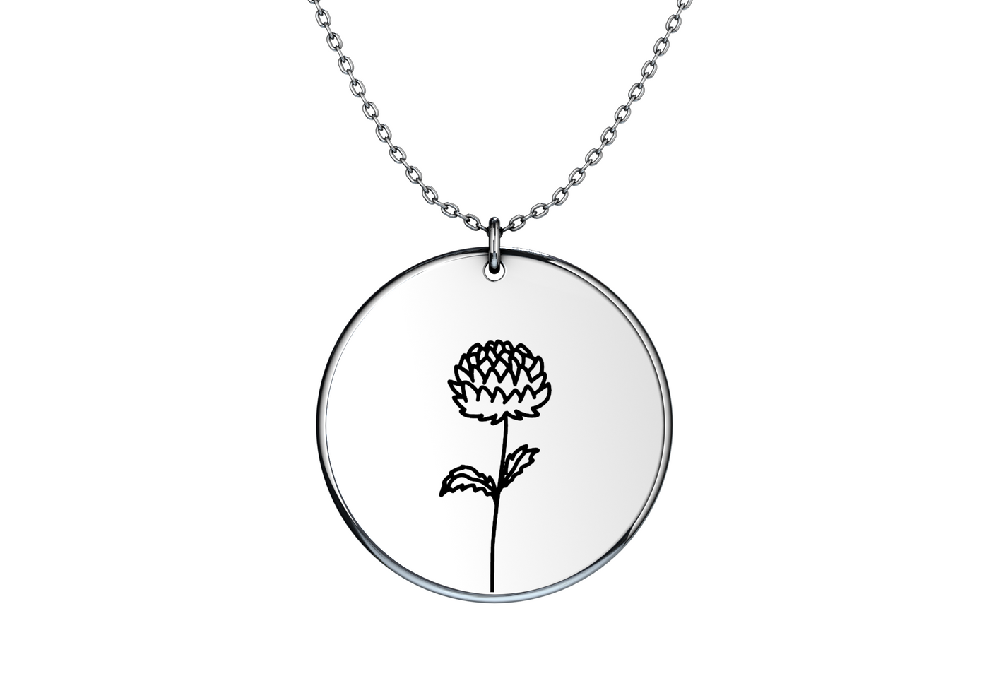 Birth Flower - Coin Necklace