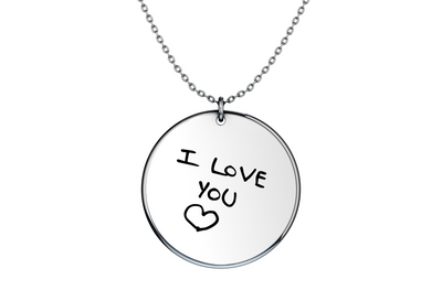 Your Handwriting/Simple Drawing - Coin Necklace
