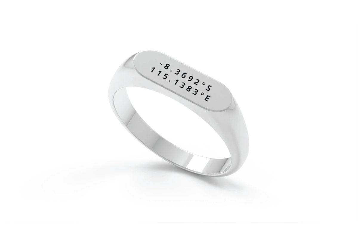 Your Coordinates - Bar Ring - Memories & Metal - Your Personalised Jewellery