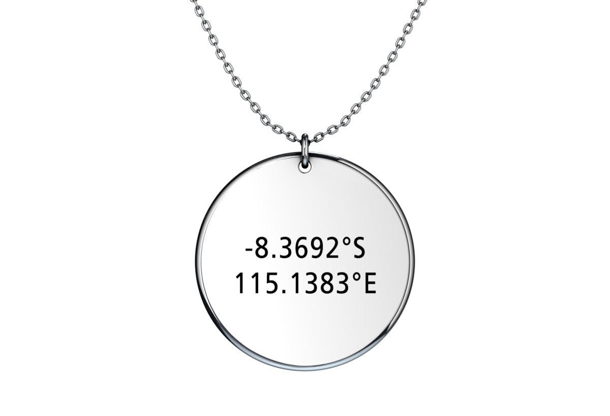 Your Coordinates - Coin Necklace - Memories & Metal - Your Personalised Jewellery