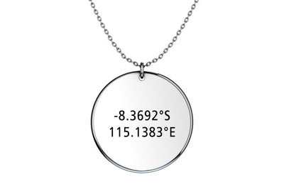 Your Coordinates - Coin Necklace - Memories & Metal - Your Personalised Jewellery