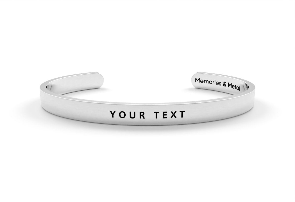 Your Dates/Names/Words - Cuff Bracelet - Memories & Metal - Your Personalised Jewellery